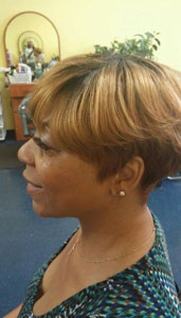 Short Blonde Haircut — Lace Front in Woodbridge, VA