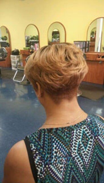 Back View of Short Blonde Hair — Lace Front in Woodbridge, VA
