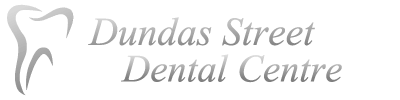 A logo for dundas street dental centre with a tooth on it