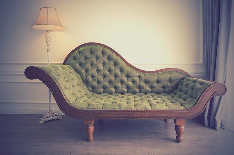 Green Sofa Upholstery with Lamp Shade Light — Fabric Showroom in Groton, CT