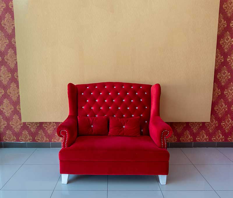 Red Design Chair Upholstery — Fabric Showroom in Groton, CT