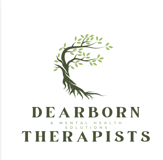 A logo for dearborn and mental health solutions