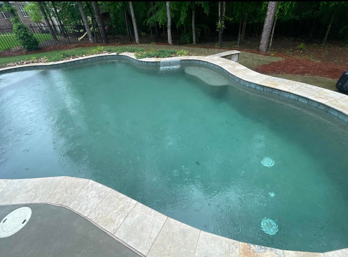 backyard swimming pool with turquoise water 