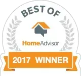 It is a sticker that says `` best of homeadvisor 2017 winner ''.