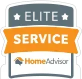 It is a sticker that says `` elite service home advisor ''.