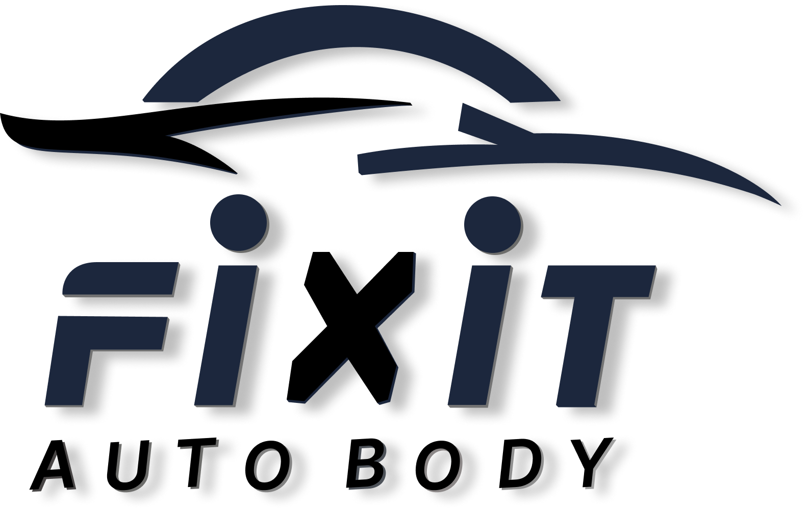 A logo for Fixit Auto Body is shown on a white background