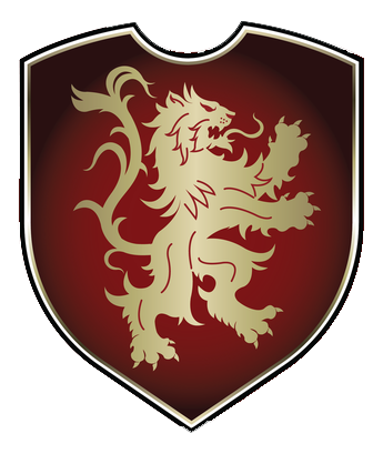 A red shield with a gold lion on it.