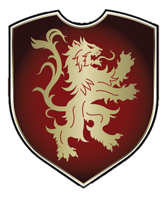 A red shield with a gold lion on it.