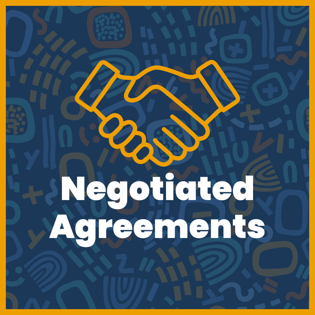 icon of two hands shaking to represent KESD negotiated agreements for teachers and staff