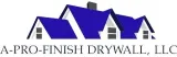 A-Pro-Finish Drywall, LLC logo with a stylized blue and gray house roof