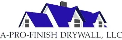 A-Pro-Finish Drywall, LLC logo with a stylized blue and gray house roof