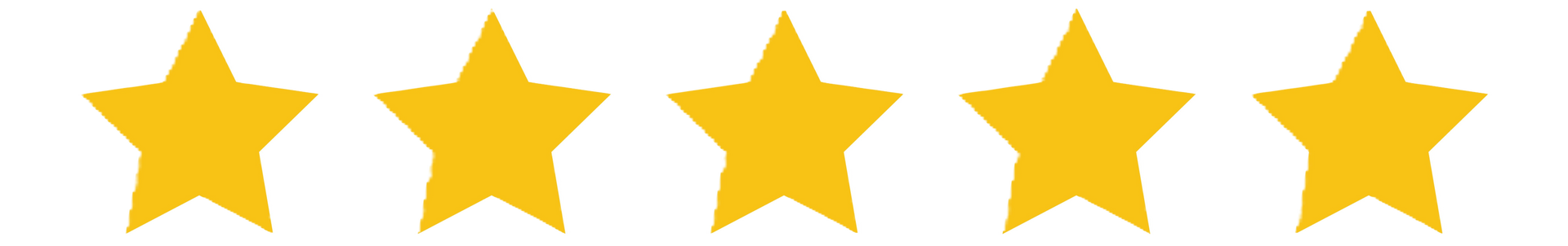 Five gold stars in a horizontal row on a white background