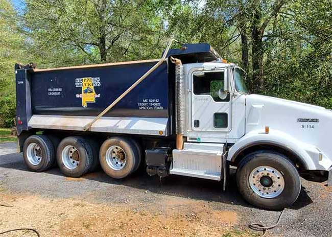 Dump truck used for fill dirt services in Eufaula, AL