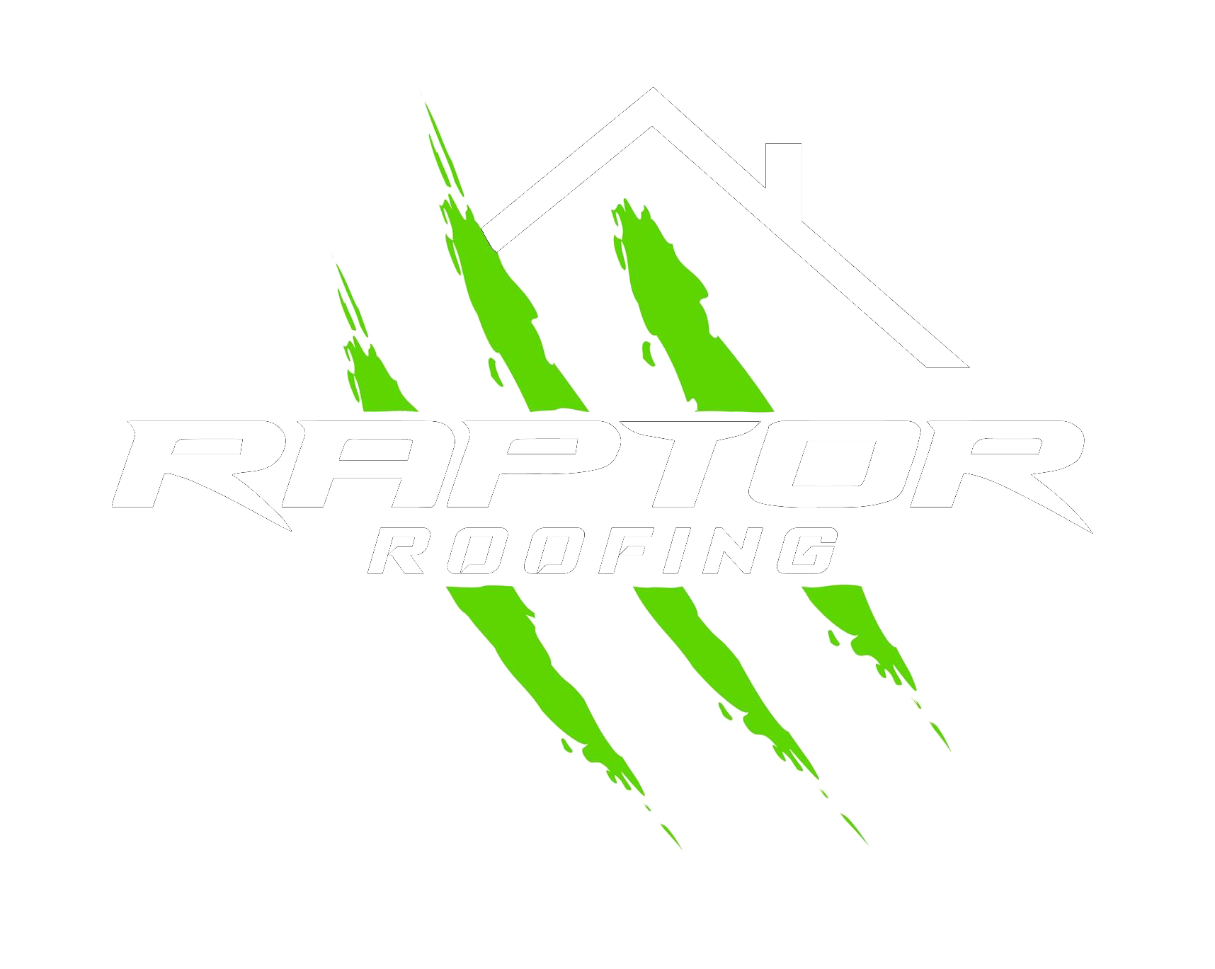 A green and white logo with a claw scratch on a white background.