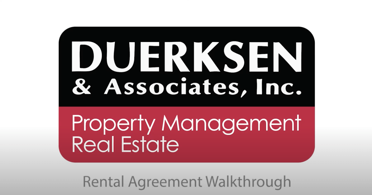 The logo for duerksen & associates inc. property management real estate