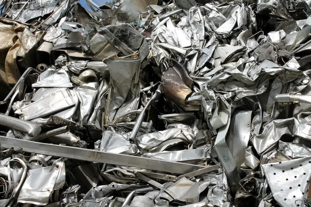 Pile of Crushed, Metallic Scrap at a Recycling Facility — Independent Scrap Metal Pty Ltd in Byron Bay, NSW