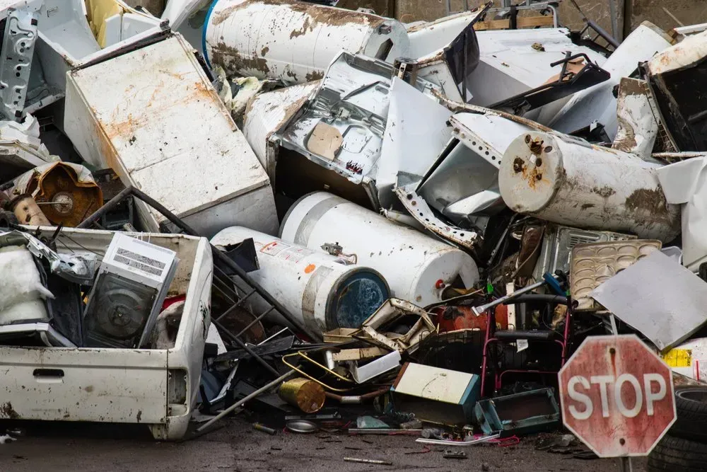 Pile of Discarded Appliances at a Recycling Facility — Independent Scrap Metal Pty Ltd in Byron Bay, NSW