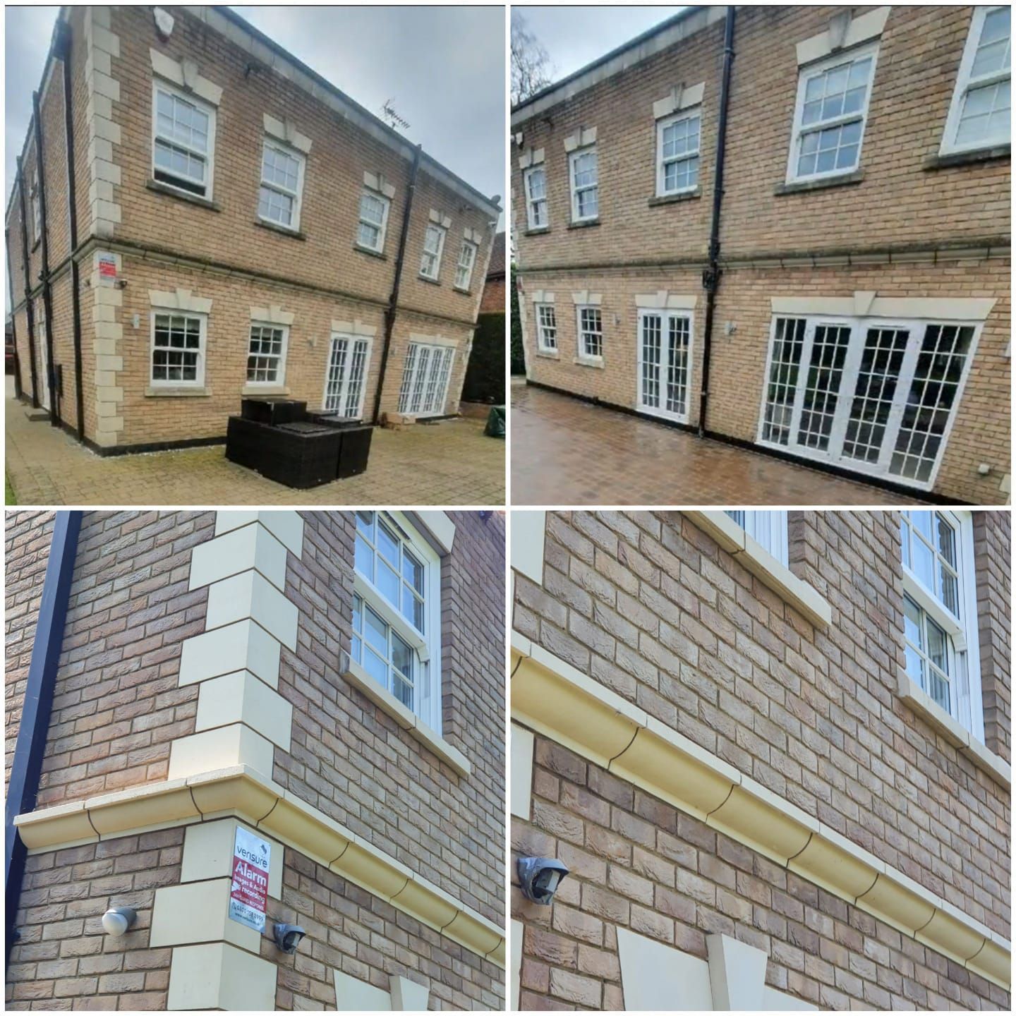 Facade Cleaning of brick and stone detailed building
