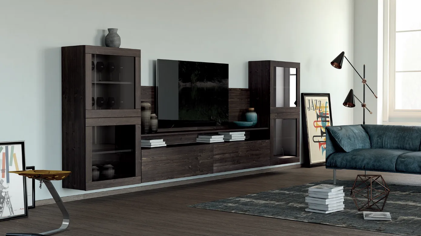 mobile TV in legno per zona living