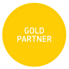 Xero Gold partner logo - yellow circle with the words gold partner on it.