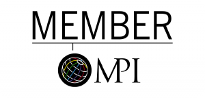 A black and white logo for a company called member ompi