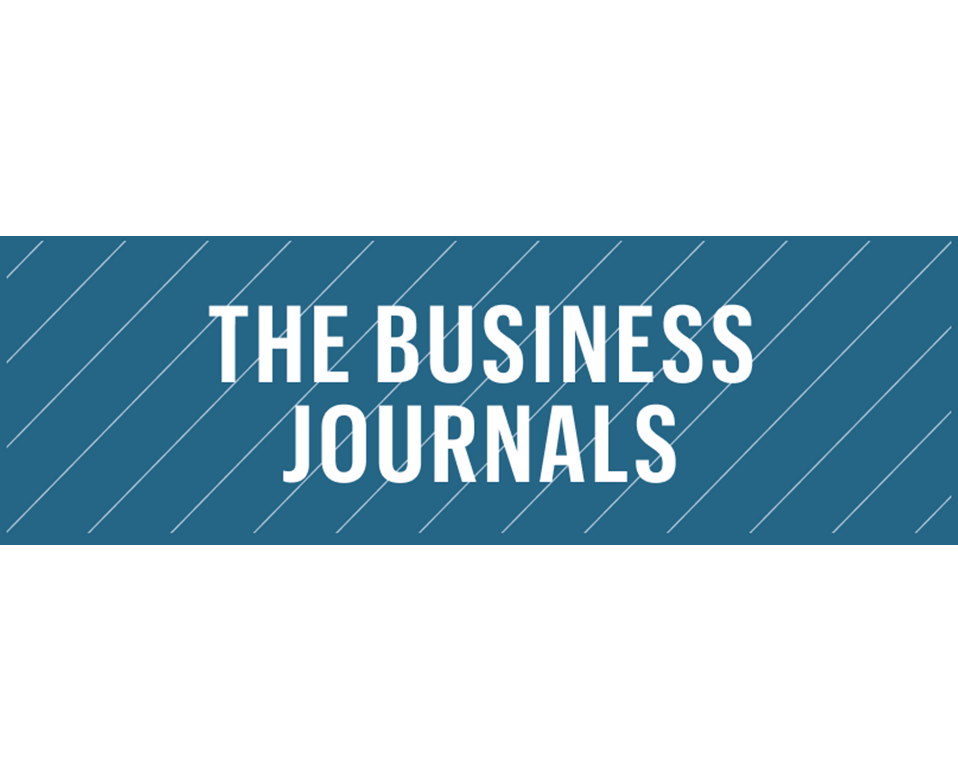A blue banner with the words `` the business journals '' written on it.