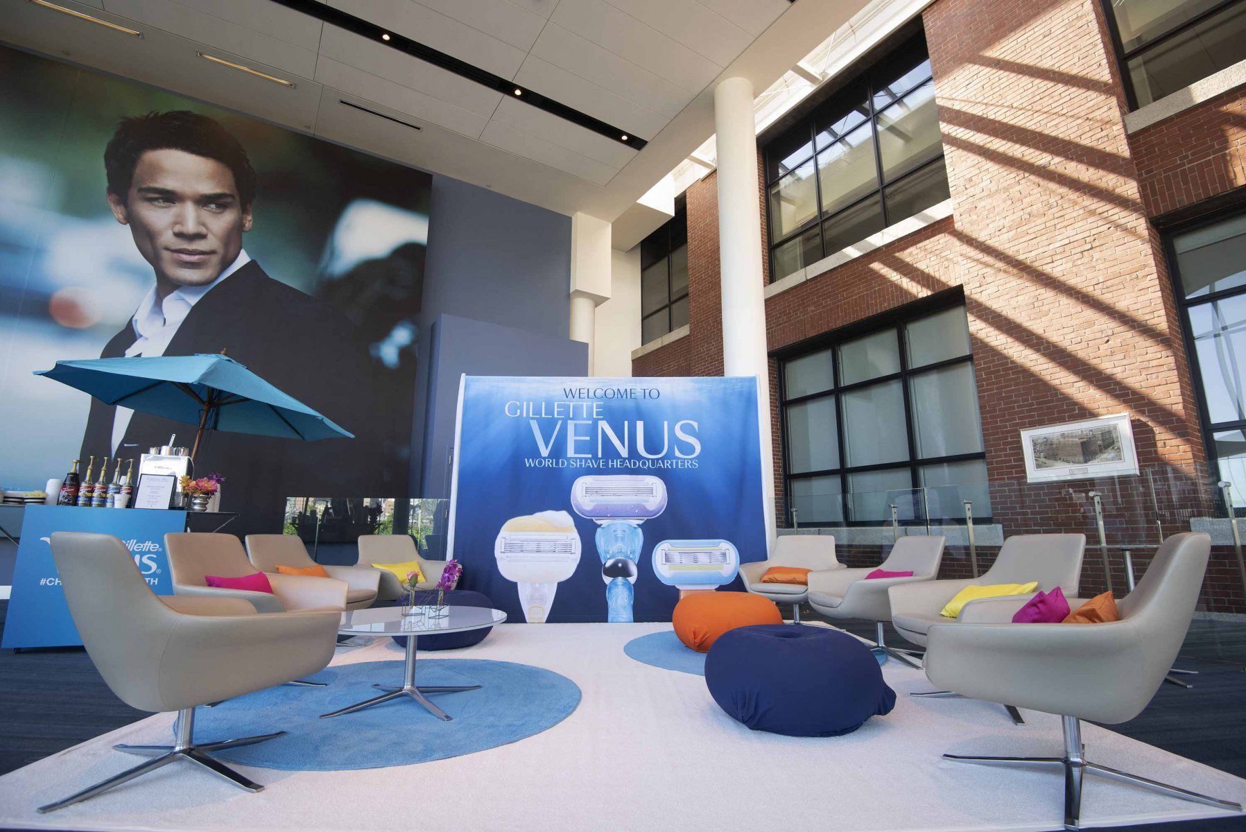 A room with chairs and a sign that says venus