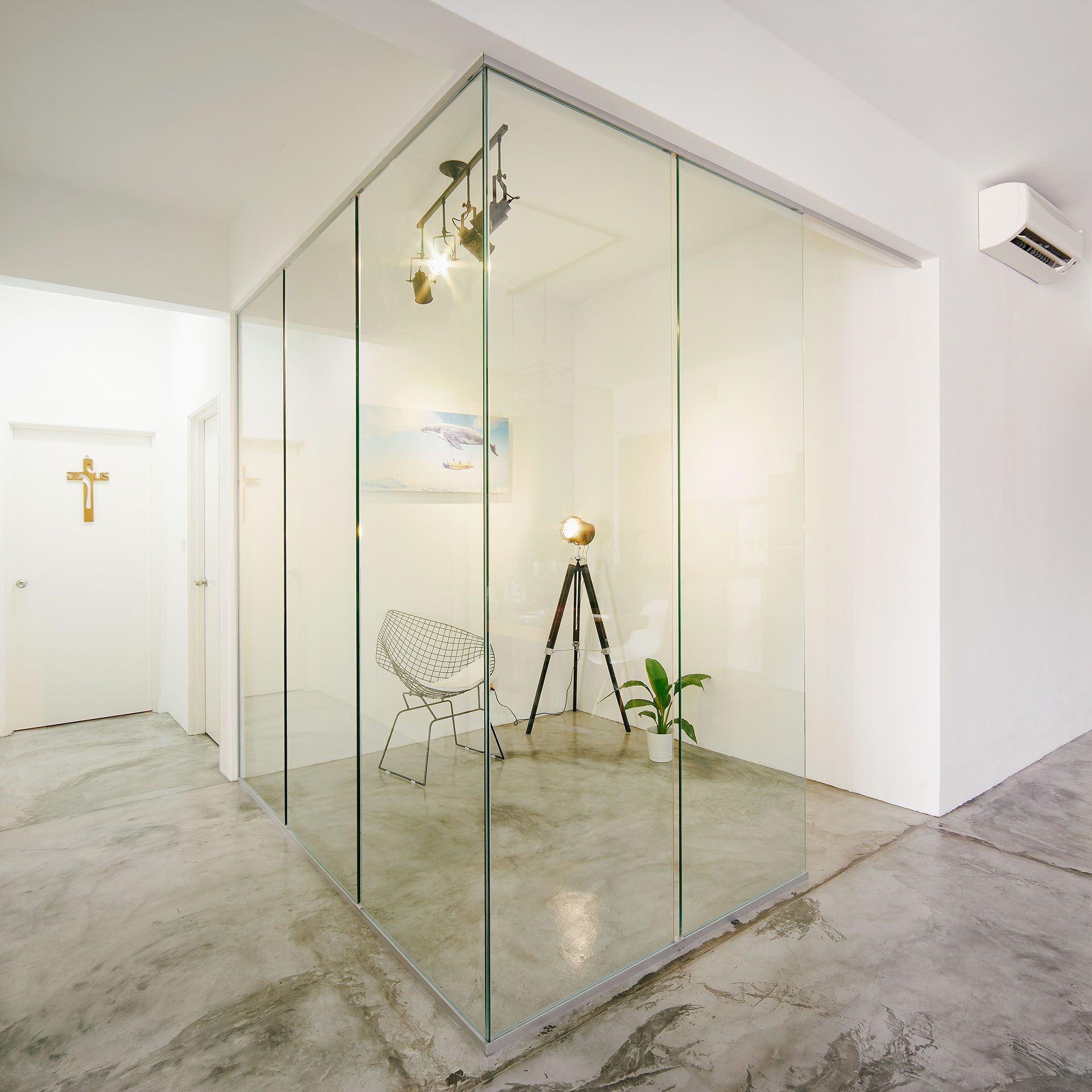 beautiful space with laminated glass walls