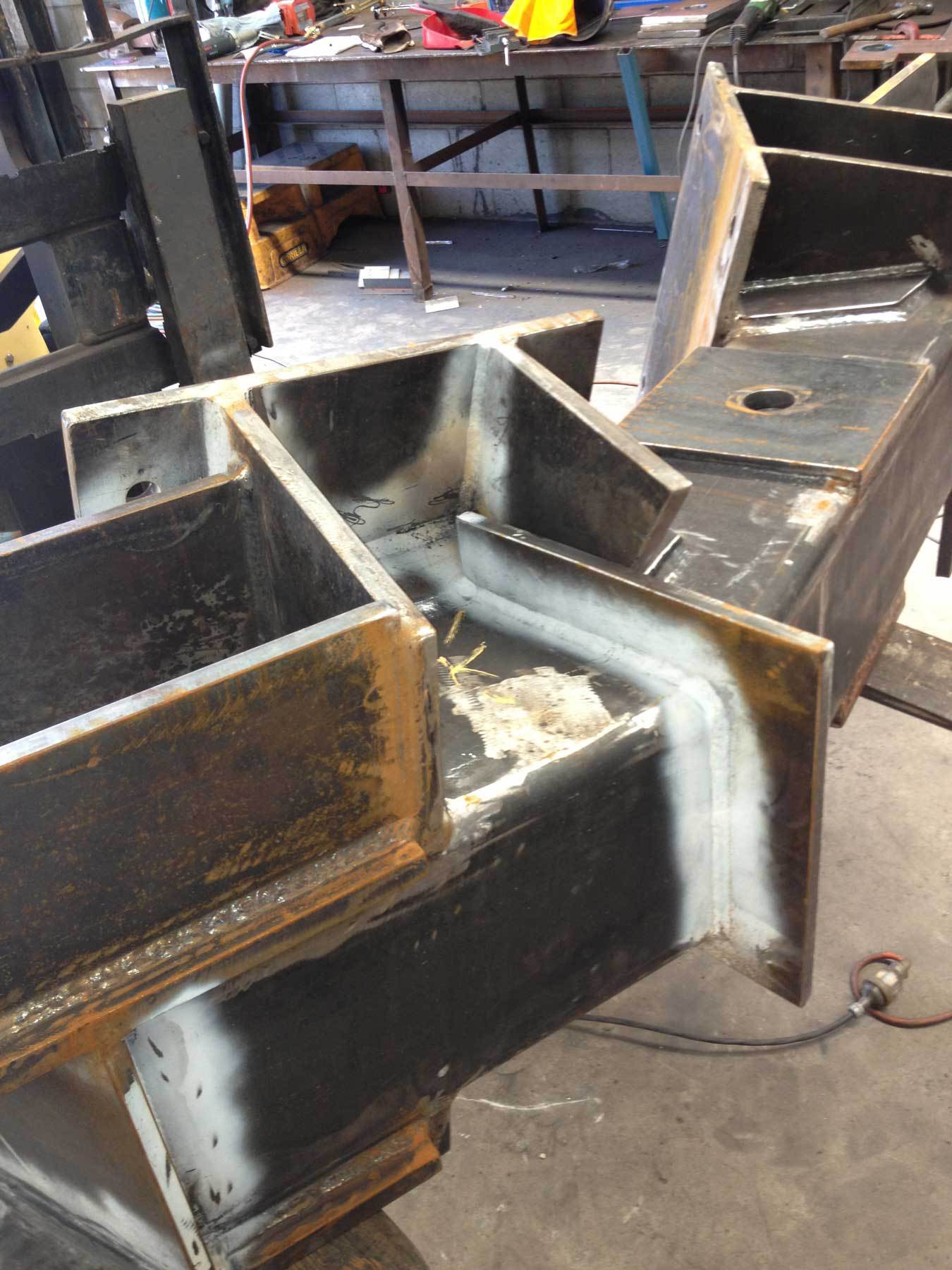 View of the object during the welding process