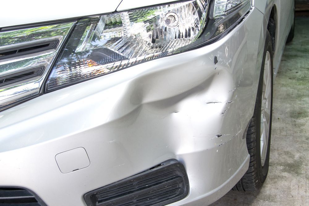 A Car with A Damaged Bumper — Mahers Smash Repairs in Kootingal, NSW