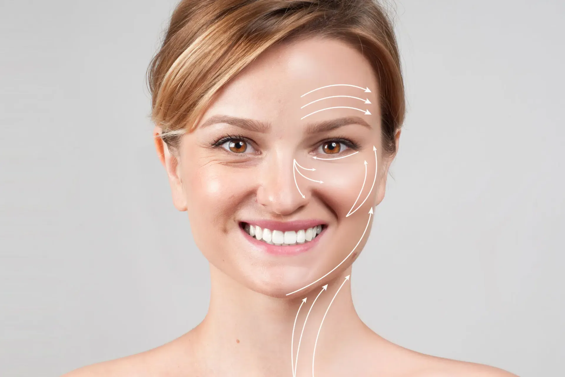 Facial esthetic smiling lady