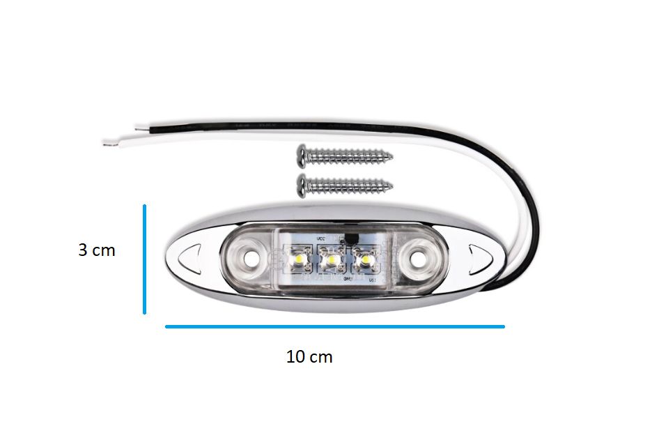 Led buis 10 cm 3 Led voor binnenverlichting 12 - 24 V (set van 2 stuks)