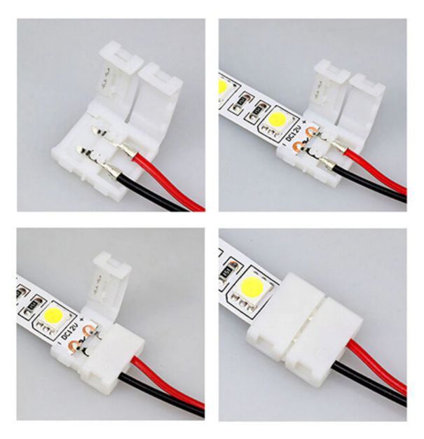 2 Pin Led Strip Connector 8 mm voor 3528 / 2825 LED Strip