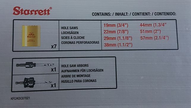 Starrett  KDC07021 gatzaag Kit plimber Klempner  (9-delig)