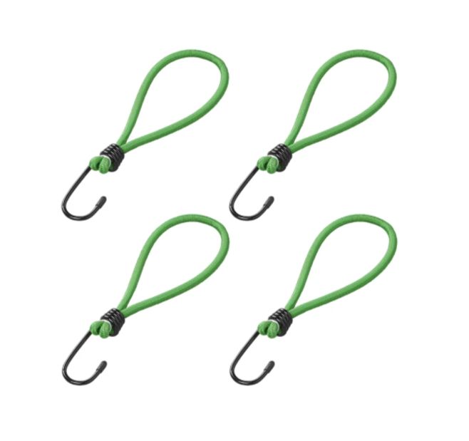 Haak metaal met elastische lus voor aanhangernet/tent/zeil 4 stuks in blister