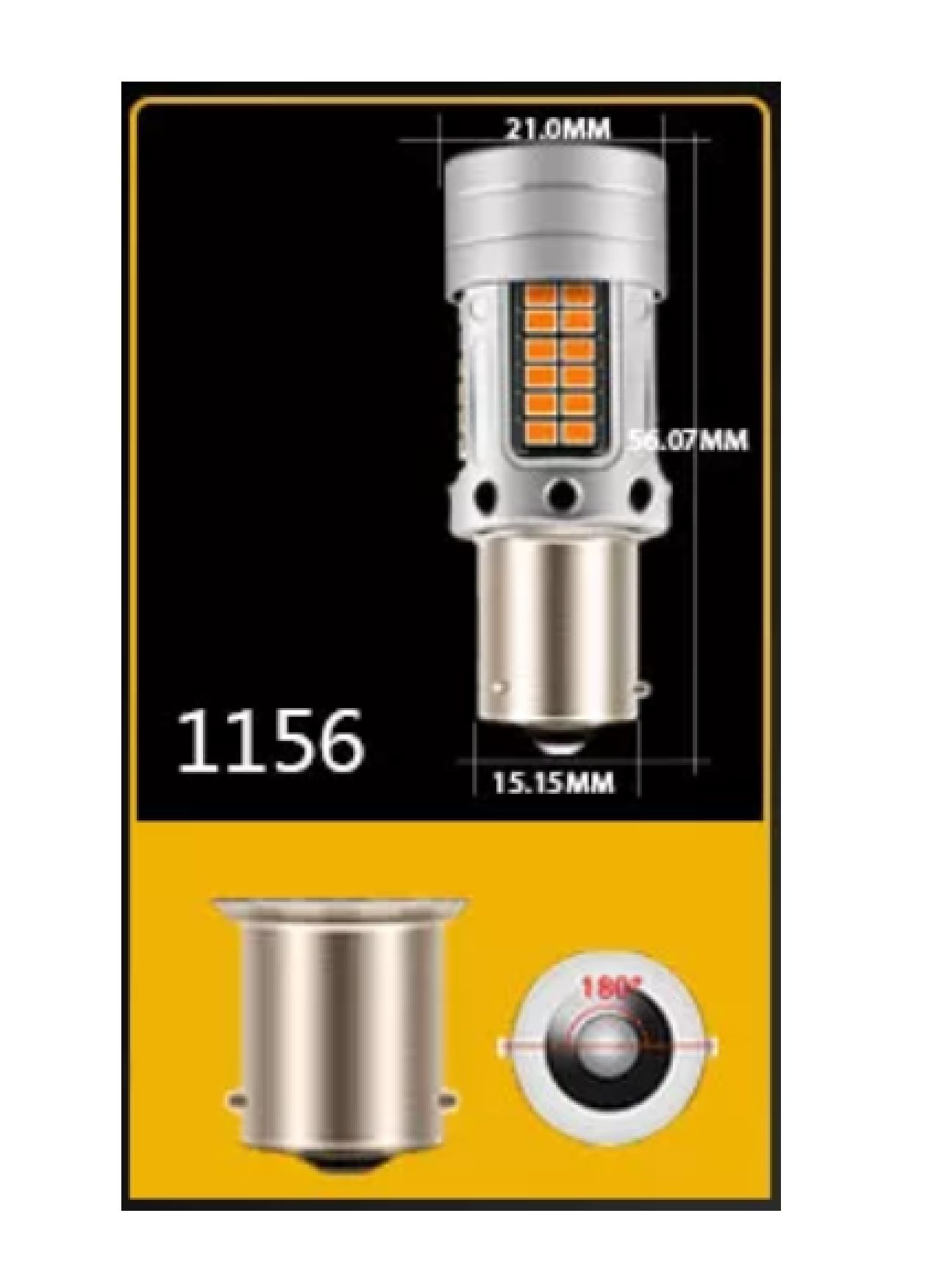 1156/BA15S PY21W CAN-BUS LED  (set van twee stuks)