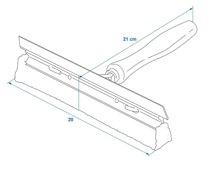 Raamtrekker 20cm met houten steel