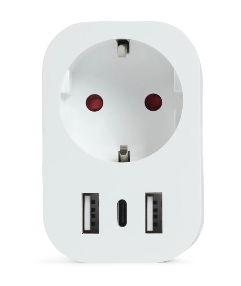 Energeeks Slimme Wifi Stekker met USB-A en USB-C Poorten - Single Smart Plug