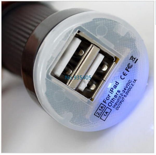 Dubbele 2 poorts usb mini autolader (Zwart)