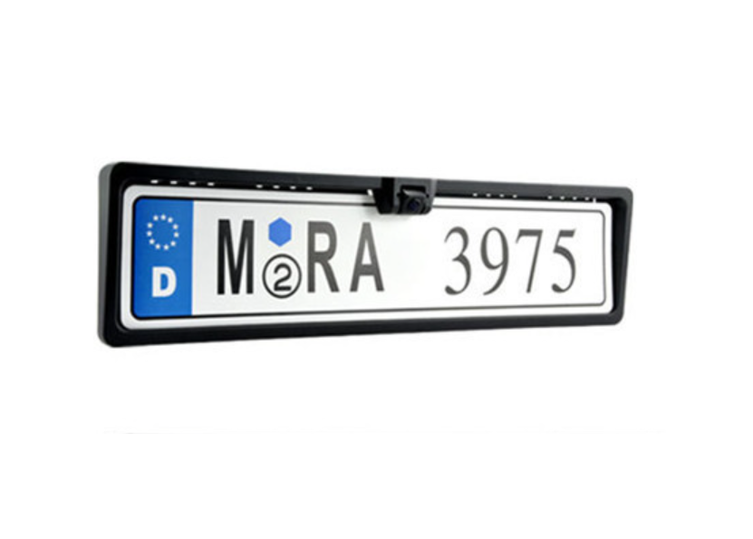 Kentekenplaat houder met achteruit camera met led (zwart)