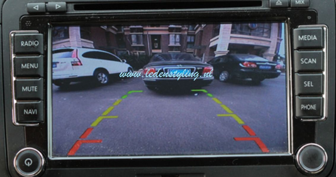 Kentekenplaat houder met achteruit camera met led (zwart)