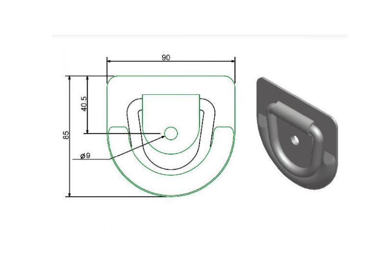 Sjoroog verzinkt 90 x 85 mm Bevestigingssystemen voor lading