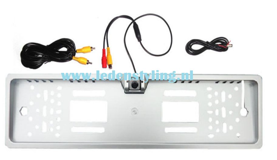 Kentekenplaat houder met achteruit camera met led (grijs)