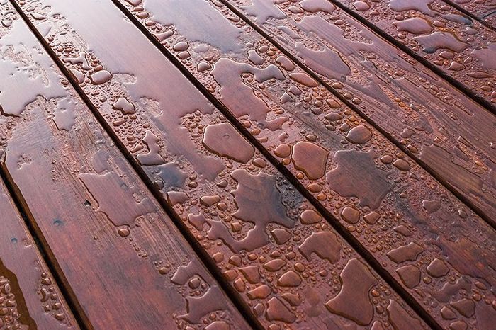 Wooden Deck With Water