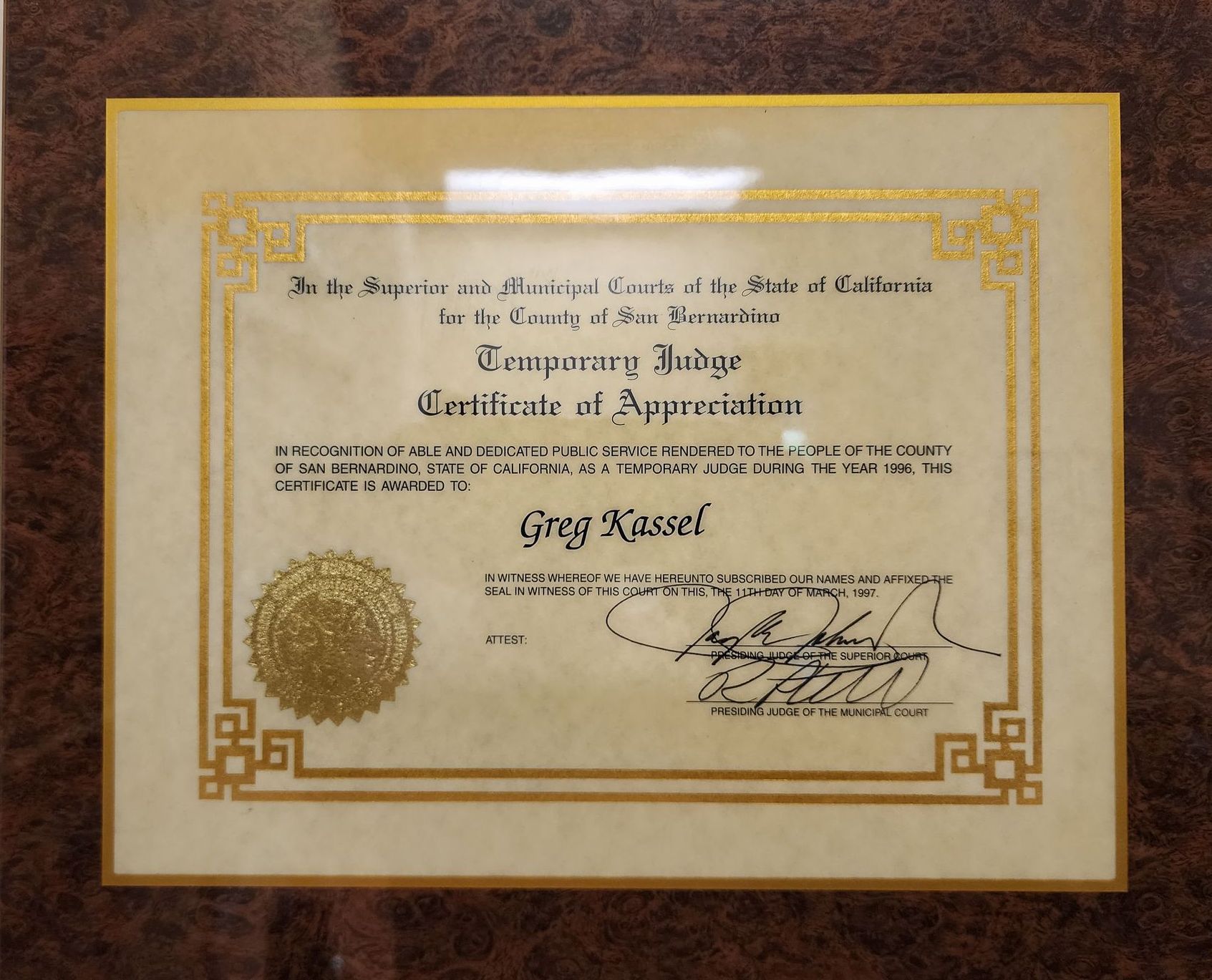 Kassel and Kassel Bar Register of Preeminent lawyers recognition