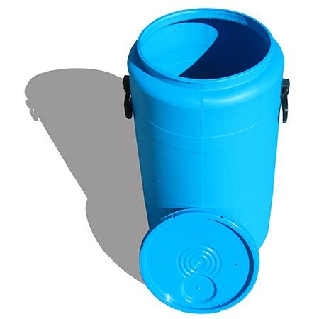 canecas plásticas de 200 litros, tambor azul