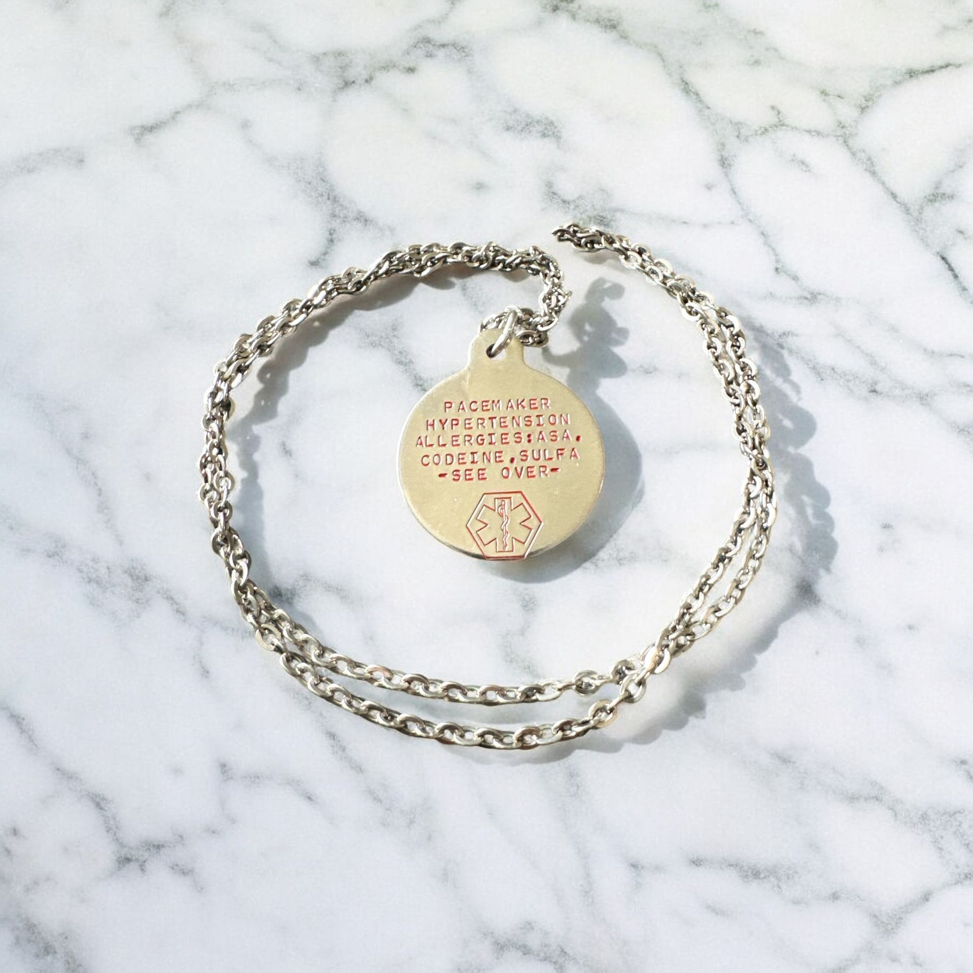 Medical Necklace ID Pendant