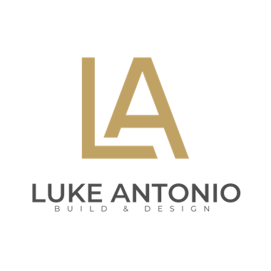 Logo for Luke Antonio Build & Design. Gold 