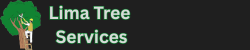 A logo for lima tree services with a tree on it