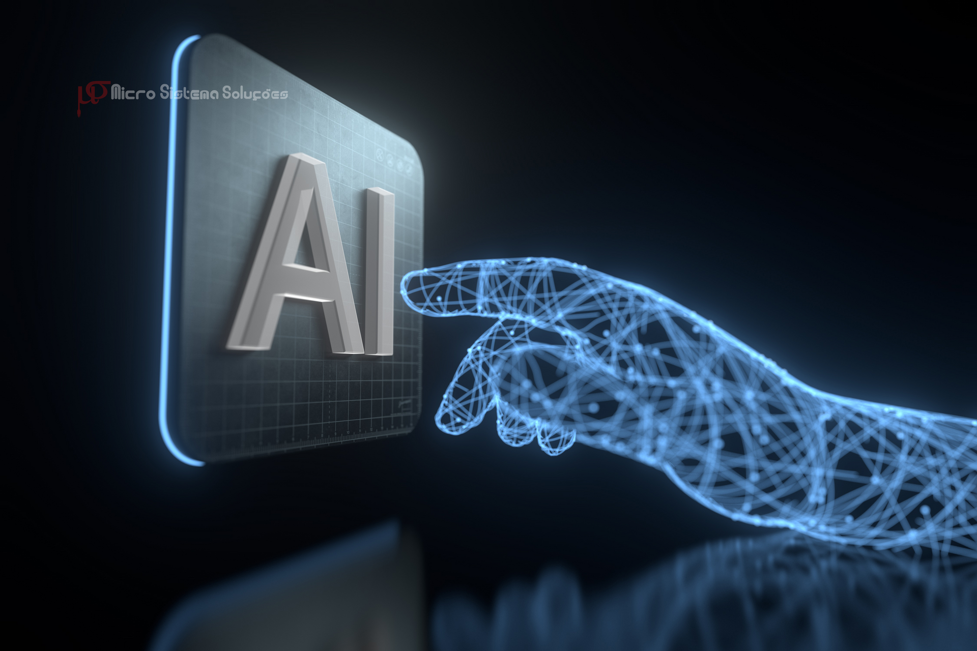 A hand is pointing at a sign that says ai.